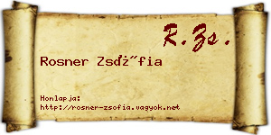 Rosner Zsófia névjegykártya